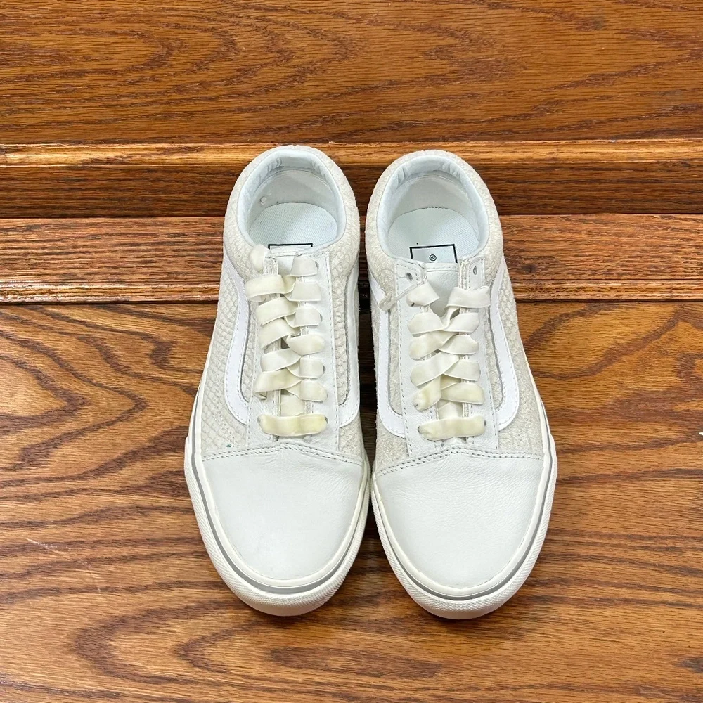 Vans‎ Old Skool Platform Leather Snake White Shoes